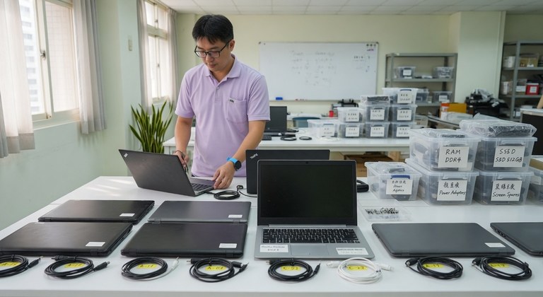 IT 人員整理整新後可再利用的筆記型電腦